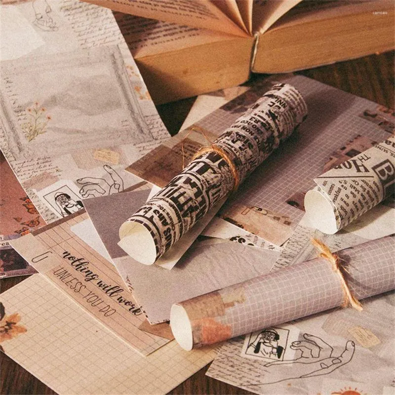 Gift Wrap 50PCS Journal Diary Retro DIY Art Museum Fragment Decorative Material Paper Collage