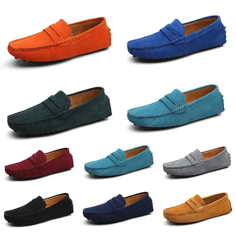 Mens Mulheres Ao Ar Livre Sapatos De Couro Sola Macia Preto Vermelho Laranja Azul Marrom Laranja Fuchsia Sapatilha Confortável Quarenta e Três