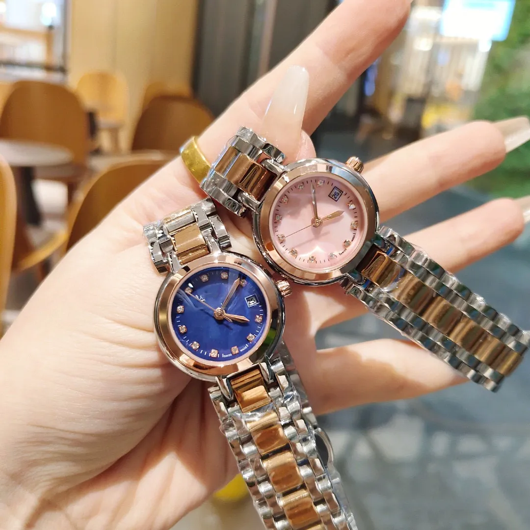 Luxury quartz diamanten horloge voor dames 28 mm roestvrijstalen lichtspolspoltje geschenk