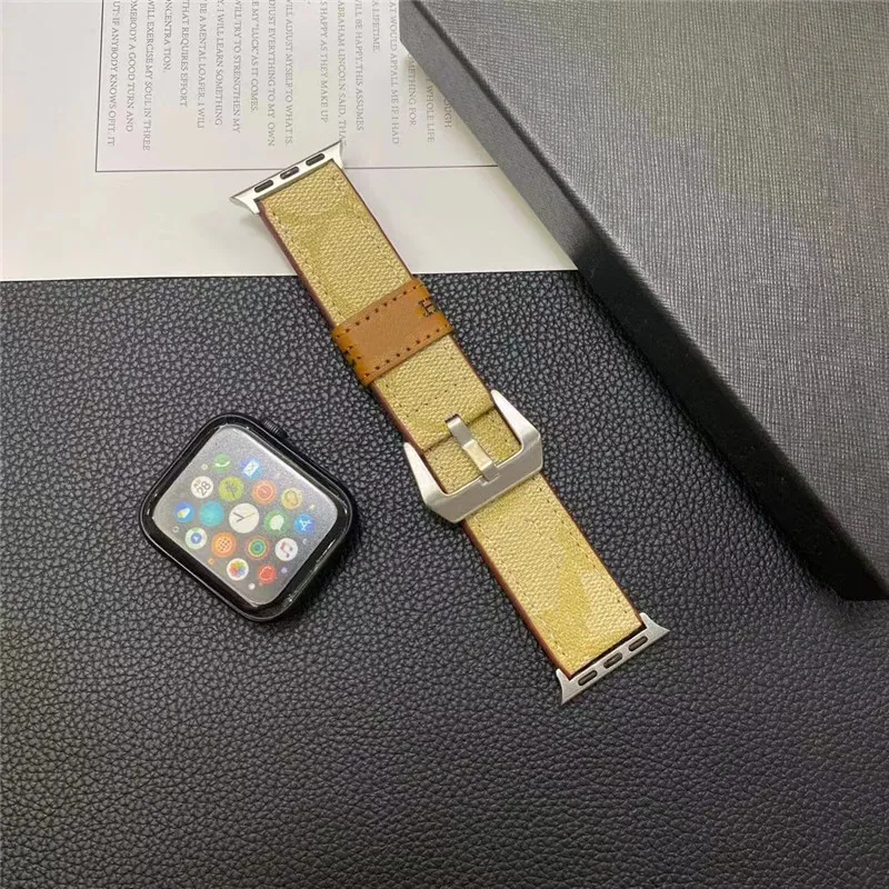 Cinturini per orologi di alta qualità Cinturino per cinturino Apple Watch 44 42 45 38 40 41 49 mm iwatch 8 7 6 5 4 3 2 Cinturini per uomo e donna Cinturini con stampa di lettere in vera pelle