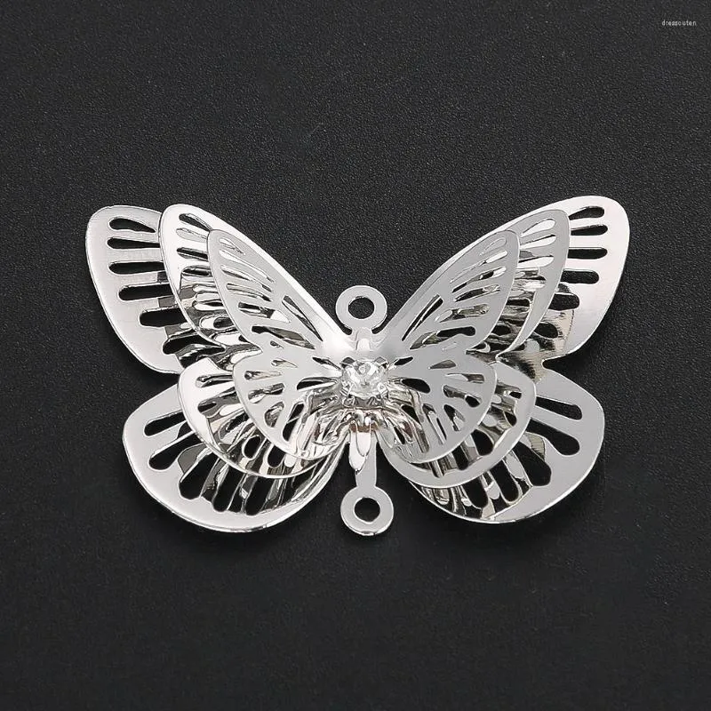 Dekoracyjne figurki 2pcs 3D Butterfly Rhinestones DIY Osobowość Krzyże wiatrowe kryształowe akcesoria domowe wiszące odstraszanie ogrodu ptaka