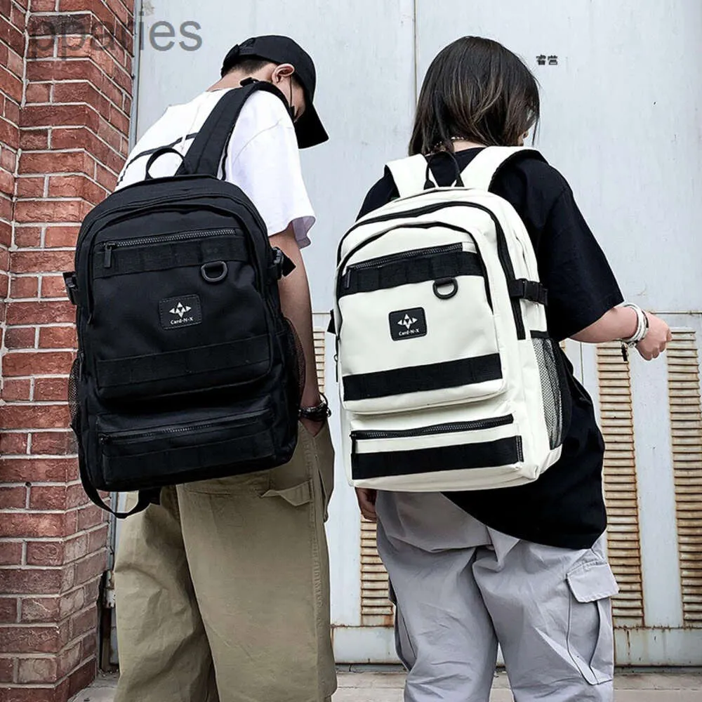 Pparies- New Backpack Men's Trendy Brand Fashion Trend Personality High School Student School Bag Korean Version Versatile Couple Backpack