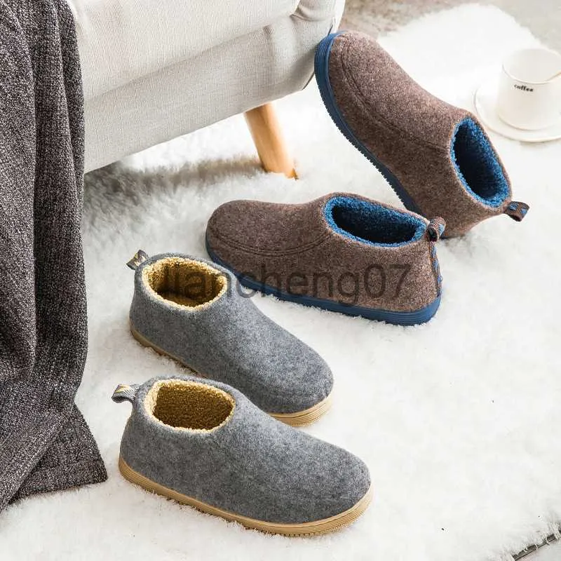 Tofflor Vinter Autumn New Japaness Style House Men Warm Shoes Thick Sole Bedroom Non-Slip Wrapped Heel Slippers Women kände Slides X0916