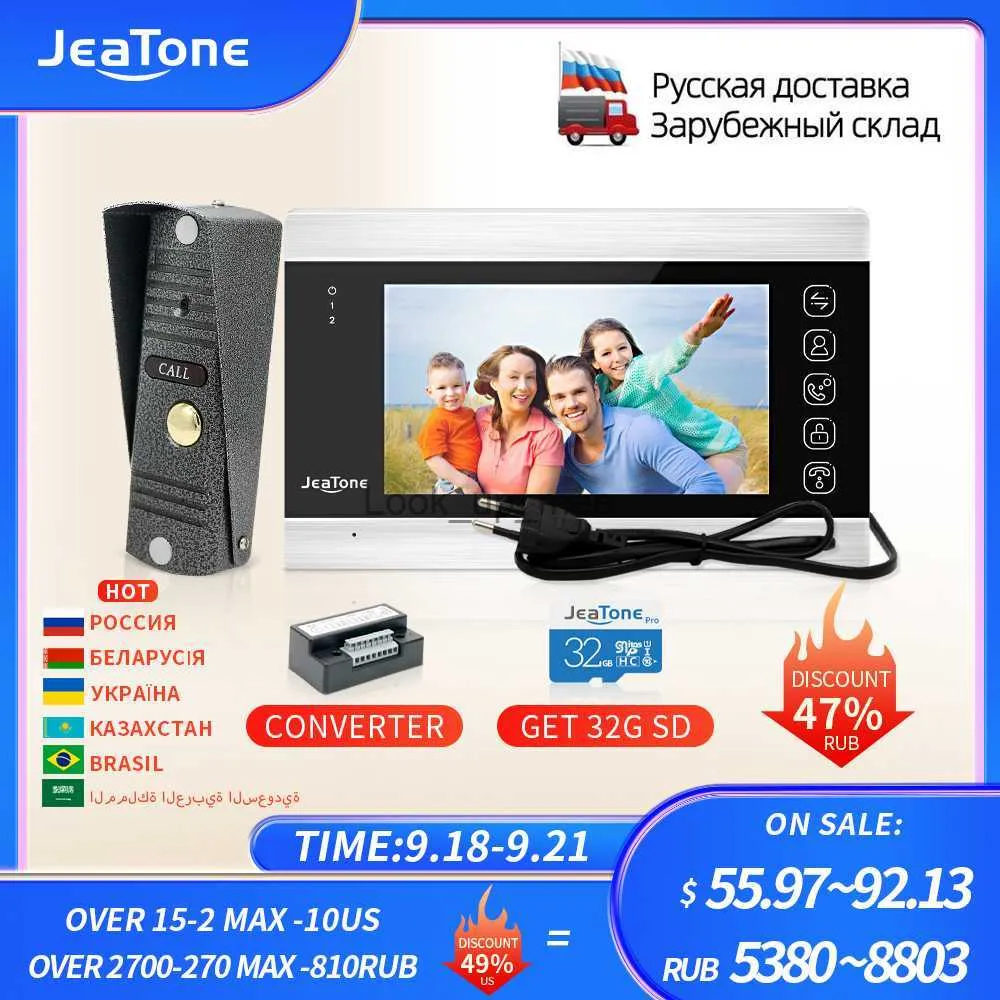 Campanelli Jeatone Videocitofono in casa privata Videocitofono per appartamento Monitor da 7 "1200TVL Telecamera campanello con rilevamento del movimento HKD230918