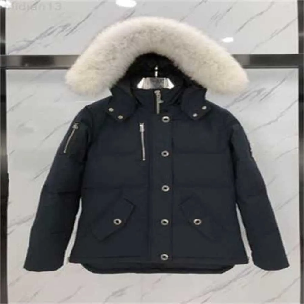 23SS Mens Down Chaquetas Parka Invierno Tela impermeable Hombres Wolf Fur Wyndham Chaqueta con capucha Fourrure Outwear Pieles de mapache Coatomsf cálido