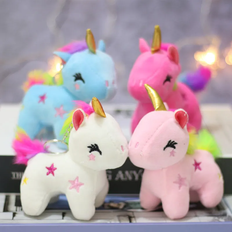 Online Celebrity Unicorn Doll Pendant Söt ponny plysch leksak liten storlek mini hängspåse nyckelring hänge