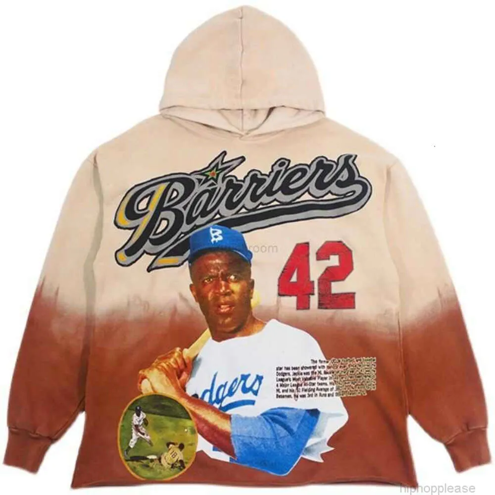 디자이너 패션 의류 남자의 땀 셔츠 후드 장벽 NY Jackie Robinson Hoodie 야구 캐릭터 넥타이 염색 남성과 여자 후드 스웨터