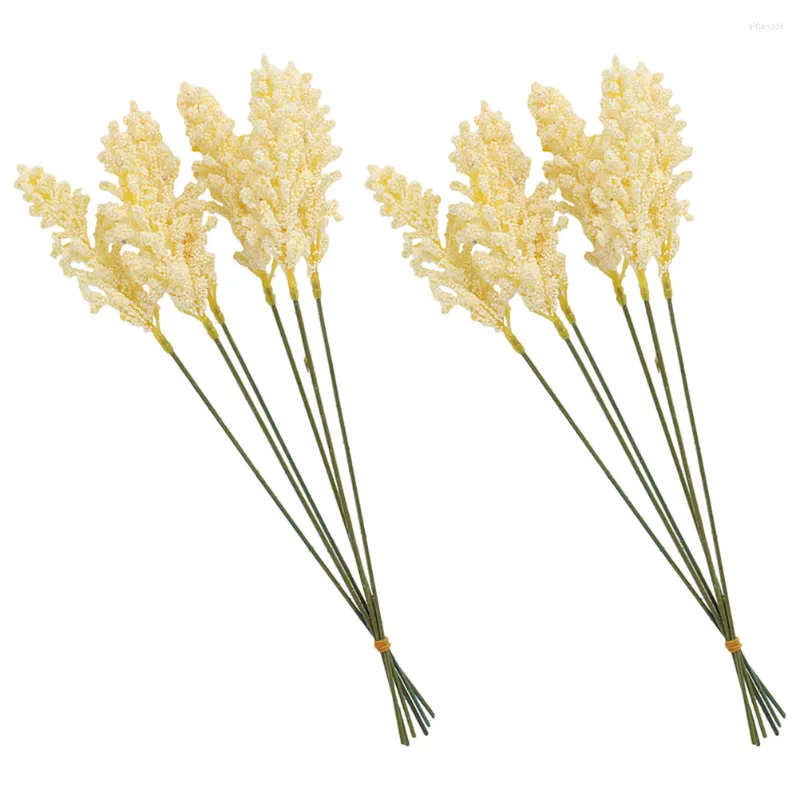 Decorative Flowers 12 Pcs Fake Party Lavender Plantationssations Faux Corn Stalks Artificial Home Ornament Natural