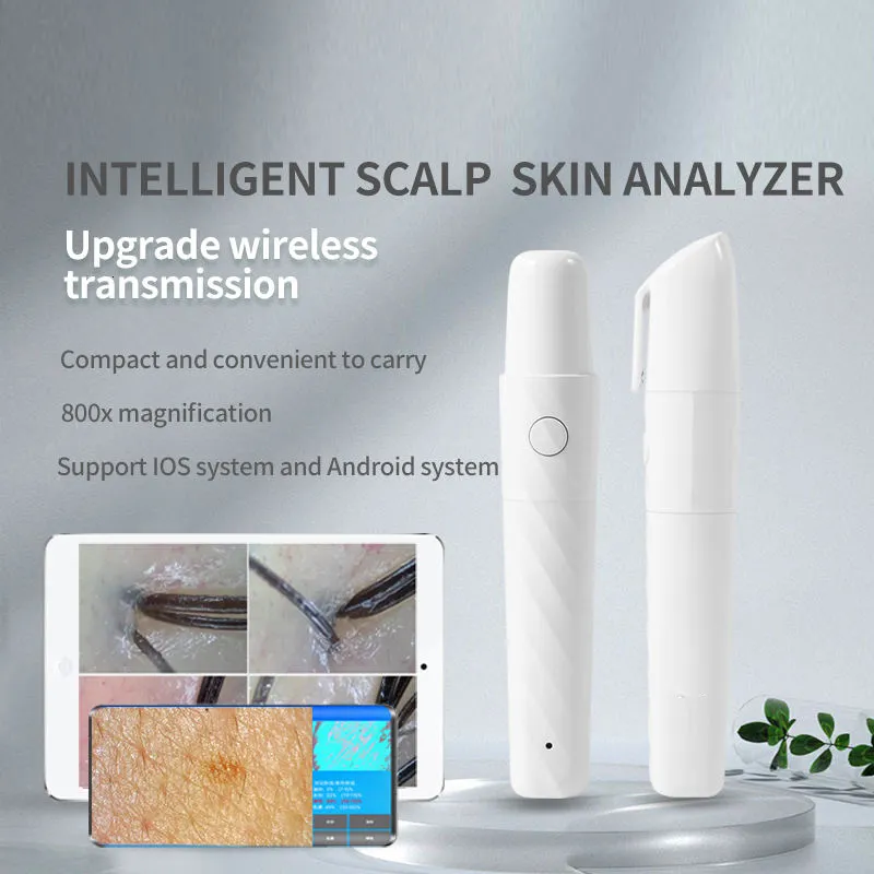 Analyseur De Cheveux Et De Peau, Scanner Portable Pour Cuir Chevelu Avec Lentille 50X/200X, Microscope Professionnel Pour Cheveux Avec Écran LCD 5 Pouces, Pour Spa Capillaire, Salon De Beauté