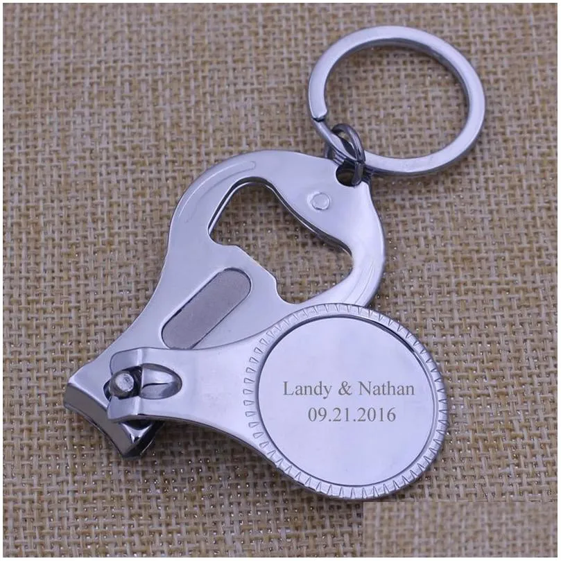 Party Favor Personalized Souvenir For Guests Customized Nail Clipper Bottle Wine Opener Keychain Gift Lx0395 Drop Delivery Home Garden Dh93E