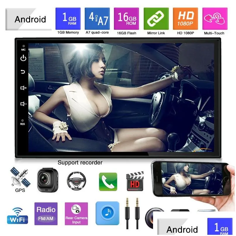 CAR DVD DVD Player Car 7 Inch GPS Navigation MP5 Radio RDS Video Output 9.1 System Drop Leverans Mobiler Motorcyklar Electronics DHVTX