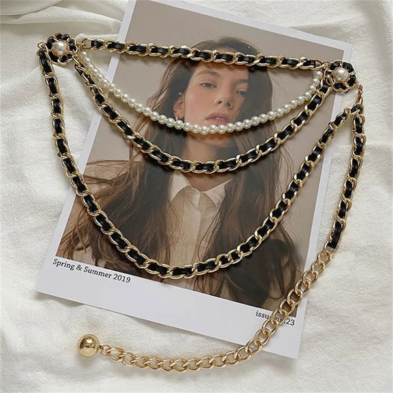 Pearl Chain Belt Pearl Waist Chain – Trendy Layered Body Jewelry