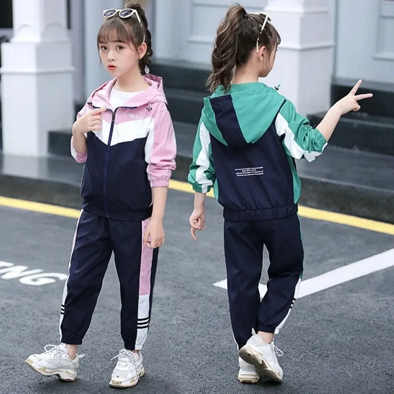 Girls Plus Size Autumn Tracksuit Set Sportswear Costume For Kids 6 12 Years  From Zhi08, $22.1