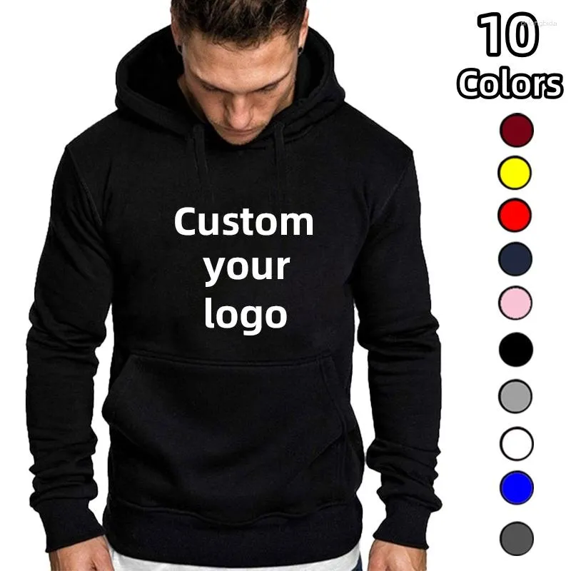 Men's Hoodies Men And Women DIY Printed Hooded Sweatshirt Loose Pullover Spring Autumn Winter Cotton Customize Your Logo Hoodie (S-4XL)