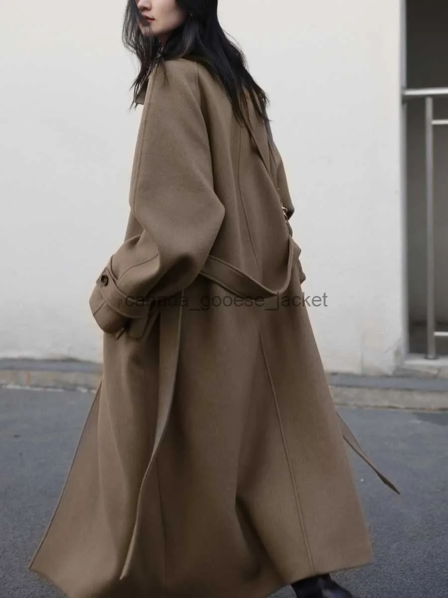 Chic VEN Womens Long Woolen Toteme Trench Coat With Standing
