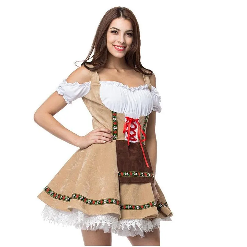 german oktoberfest theme costume halloween costumes german beer girl dress plus size bar maid dresses womens cosplay clothing 5 styles