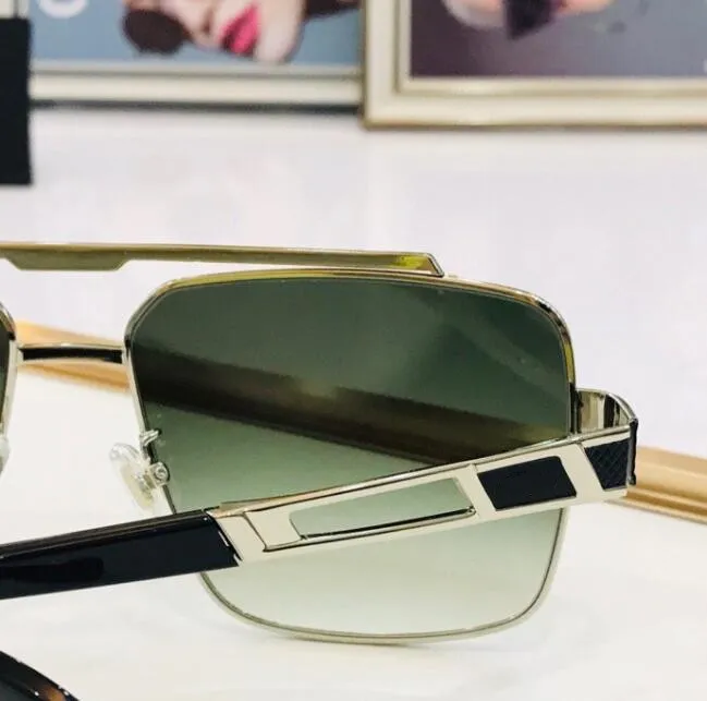 Square Men's Luxury Brand Designer Metal Vintage Pilot Shades Eyewear Sunglasses