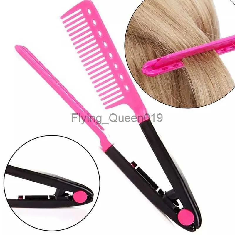 Bigoudis Lisseurs V Type Brosses À Cheveux Lavable Pliant Lisseur Peigne DIY Salon De Coiffure Brosse Outils De Coiffure HKD230918