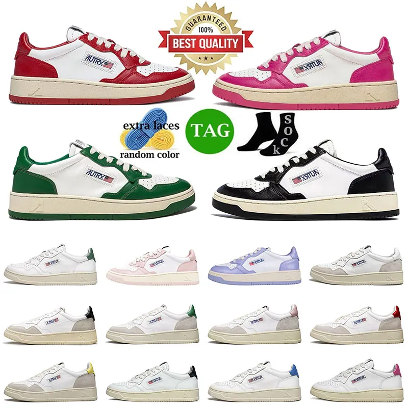 Autrys médaillé Action chaussures femmes chaussures de sport de créateur Autries cuir daim bas Sneaker USA supérieur bicolore rose doré Panda bas UNC baskets plates 35-43