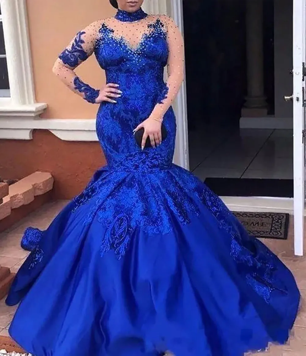 Royal blue party dress plus size 2025