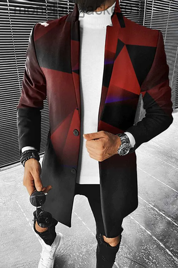 Fashion lapel collar plain button packets shop long coat