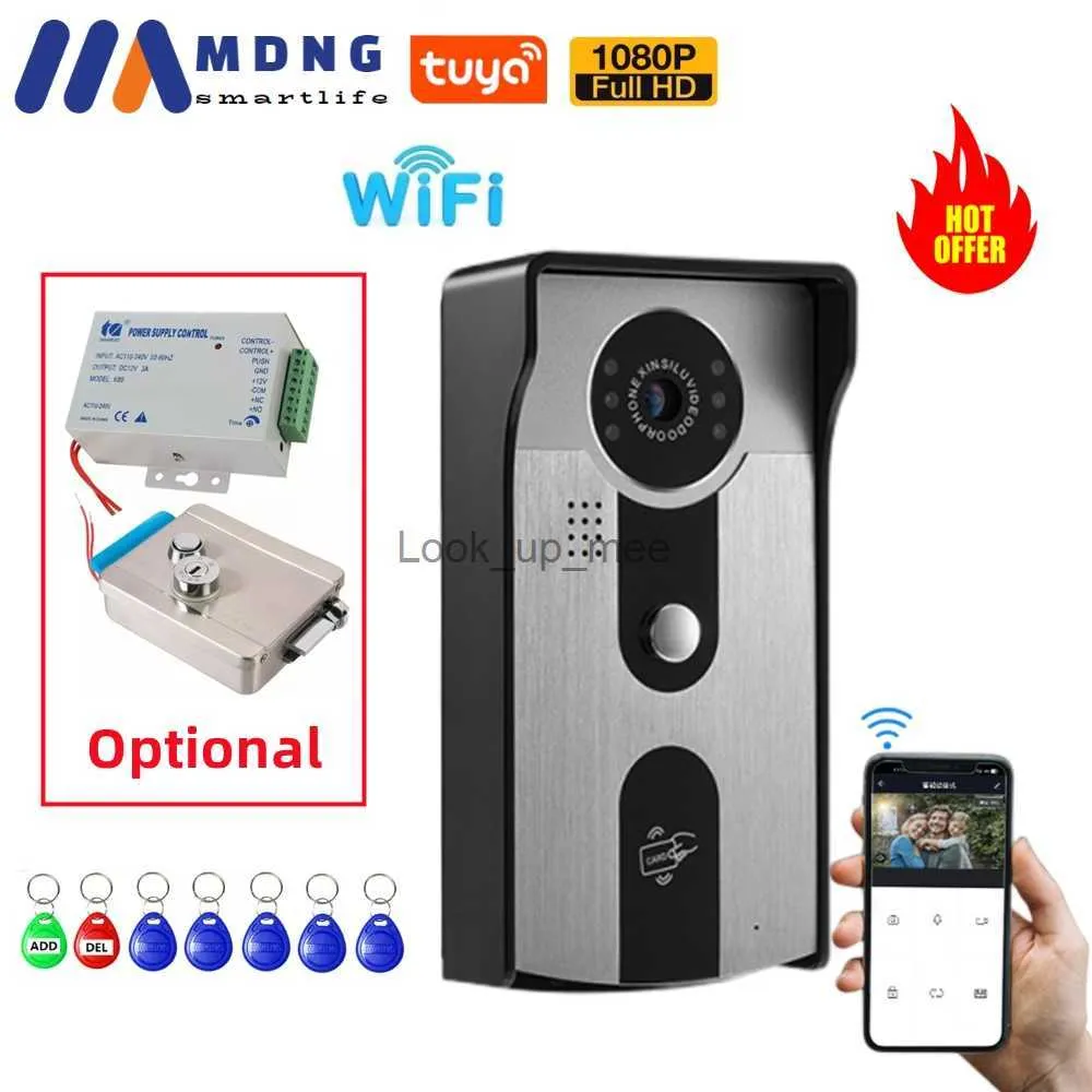 Komórki drzwi Tuya Smart WiFi Door wideo Telefon RFID Kontrola karty 1080p bezprzewodowe drzwi IP System IP System zdalny Villa HKD230918