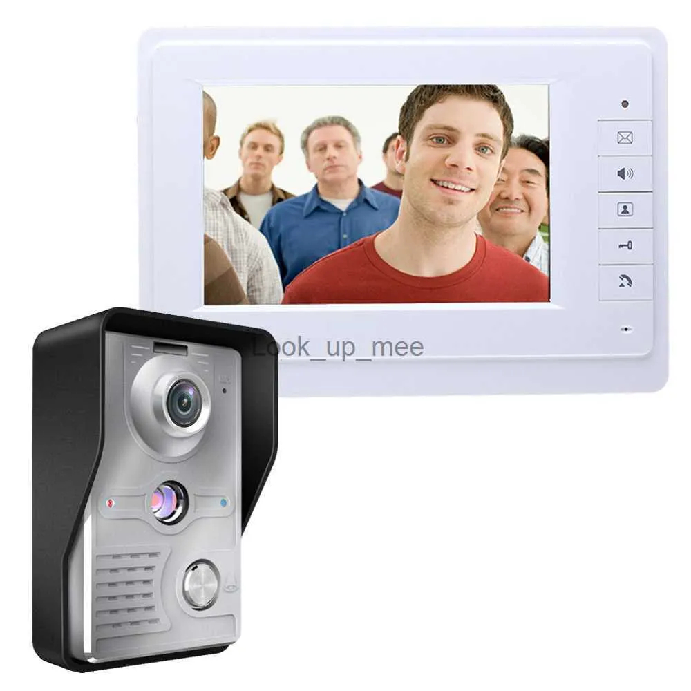 Doorbells Visual Intercom Doorbell 7'' TFT Color LCD Wired Video Door Phone System Indoor Monitor 700TVL Outdoor IR Camera Support Unlock HKD230918