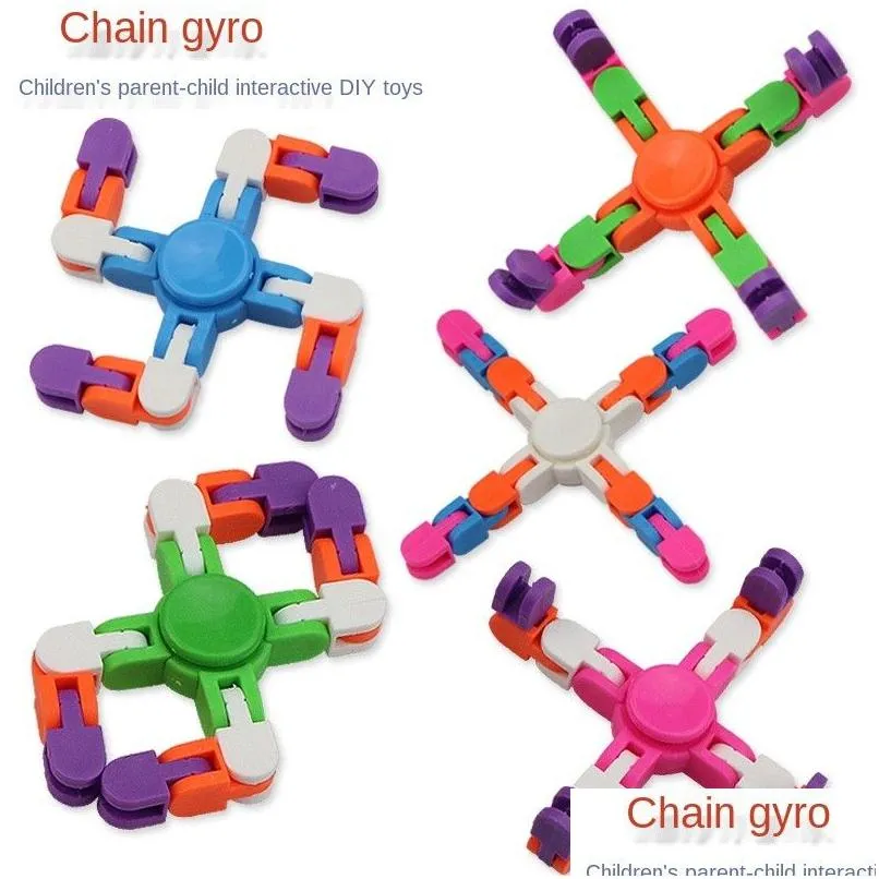 Brinquedo de descompressão Adt Crianças Presentes Quatro Cantos Inteligência Cadeia Gyro Diy Brinquedos Interativos Sensory Release Fidget Drop Delivery Dhrcg