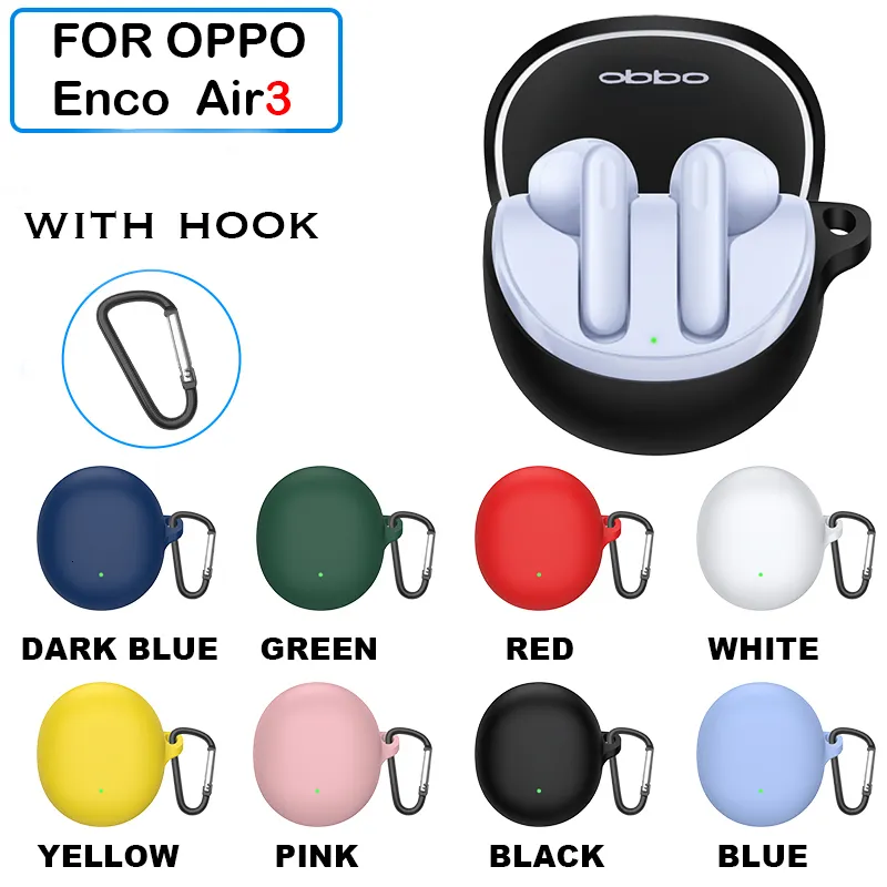 Kopfhörerzubehör Bluetooth Liquid Silikon Soft Cover für OPPO Enco Air3 mit Haken Anti-Fall-Schutzhülle Air 3 Fall 230918