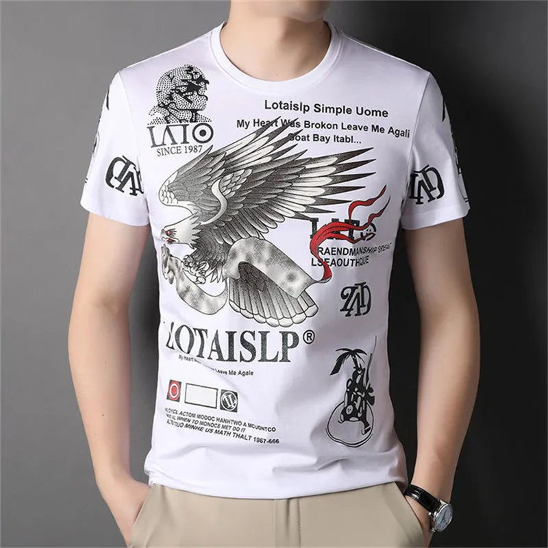 Dostosowane koszulki Polos 870 Europejskie i amerykańskie męskie letnie rękawy 3D Print 3D Old Magic Wzór swobodny Slim Fit T-Shirt