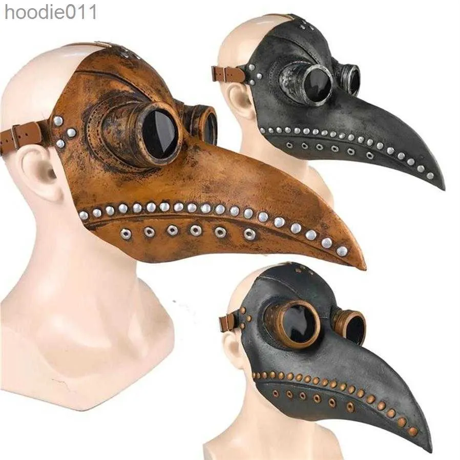 Accessoires de costumes Drôle Médiéval Steampunk Peste Docteur Masque D'oiseau Latex Punk Cosplay Masques Bec Adulte Halloween Accessoires D'événement pour Homme Femme DHLa38 a09 L230918