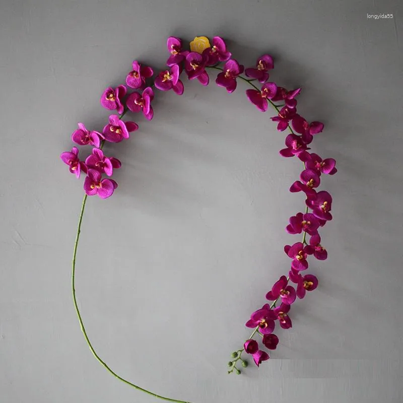 Decorative Flowers 200cm Silk Artificial Orchid String Vines Bar Decor Simulation Green Plant Fake Garden Decoration Pink Rattan