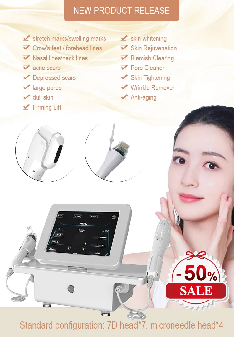 2023 Новая технология Rf Microneedl Mas Hifu 7d 7d Hifu с машиной Rf Microneedling Устройство Hifu Rf для лица и тела