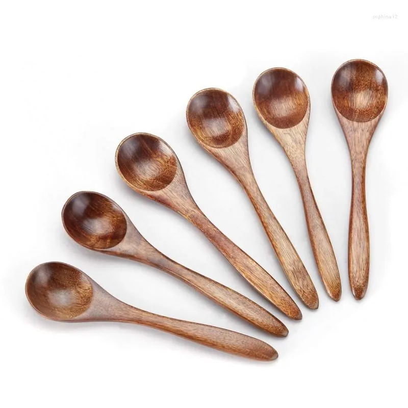 Spoons 6pcs Wooden Teaspoon Mini Honey Spoon Small Teaspoons Serving Utensils For Cooking Condiments