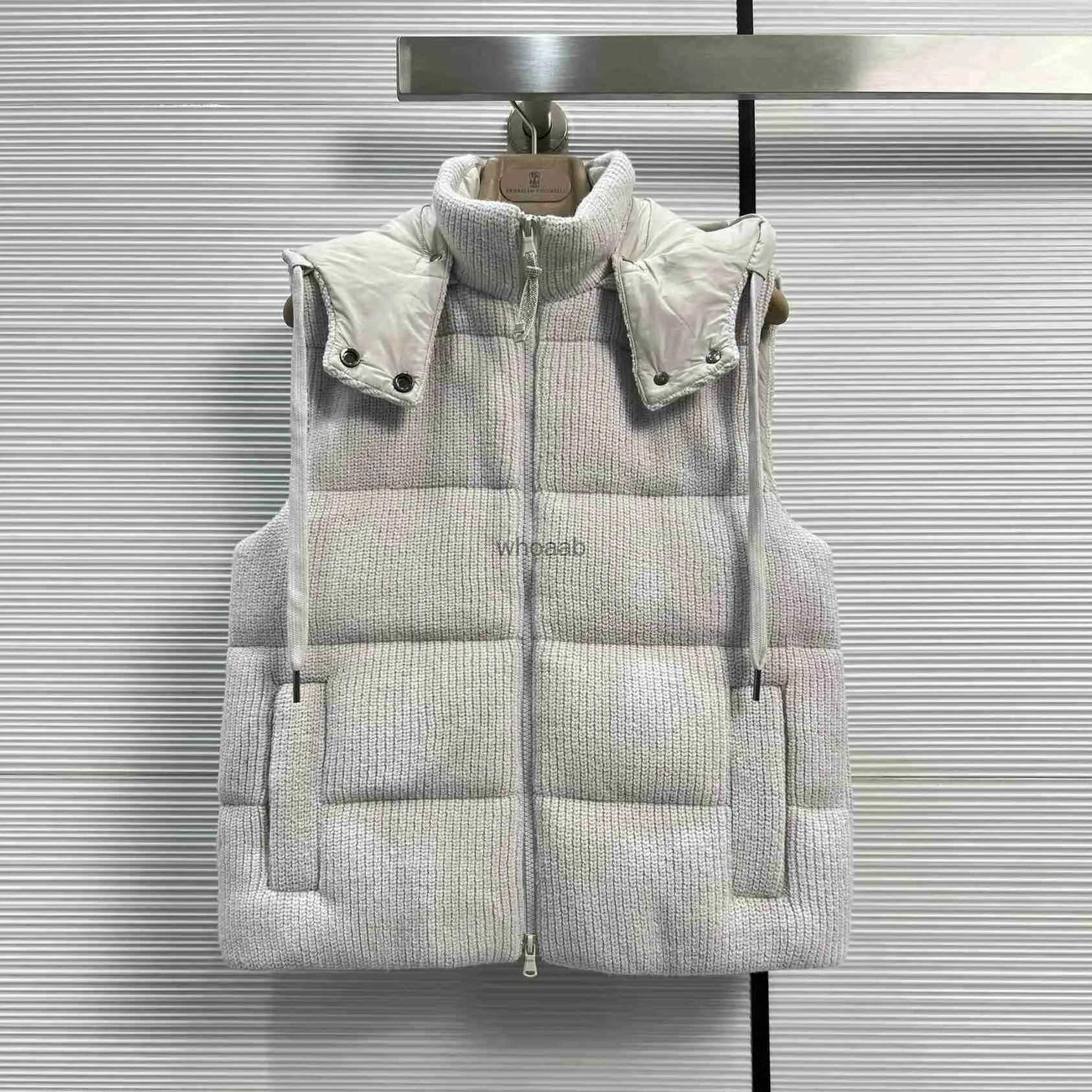 Chalecos Para Hombres Chaqueta De Plumon Para Mujer Marca De Moda Europea Otono E Invierno Chaleco Tejido Y Empalmado HKD230918 12 377 DHgate