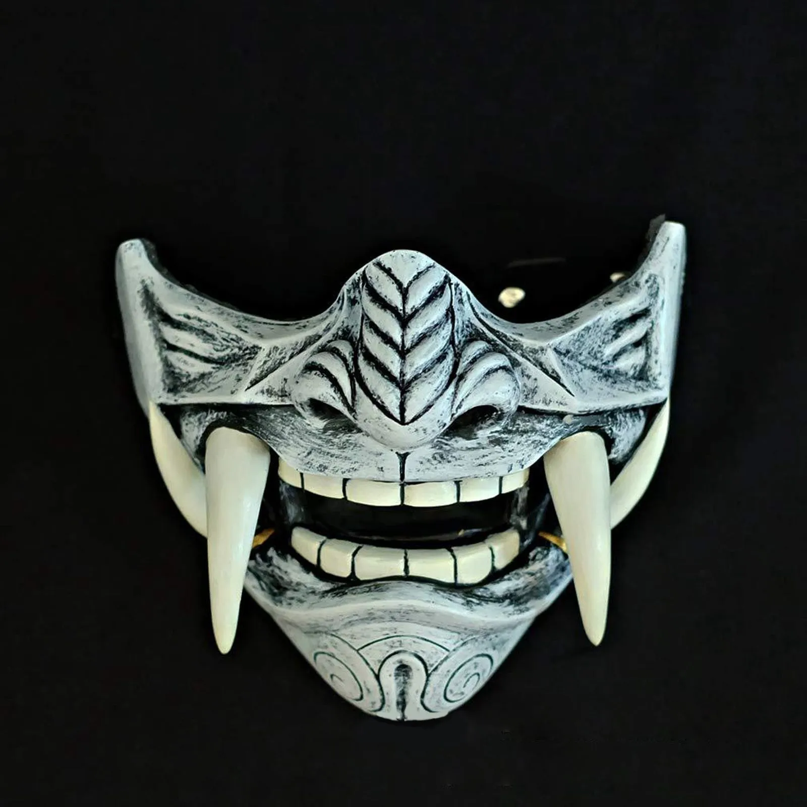Máscaras de festa adulto unisex látex japonês prajna hannya noh kabuki demônio samurai meia máscara facial halloween 230918