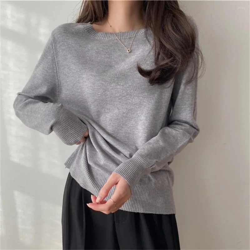 Women's Sweaters PLAMTEE Spring Women Jumpers Loose OL Knitted Solid Full Sleeve Office Lady Streetwear Mujer Casual All Match Chic