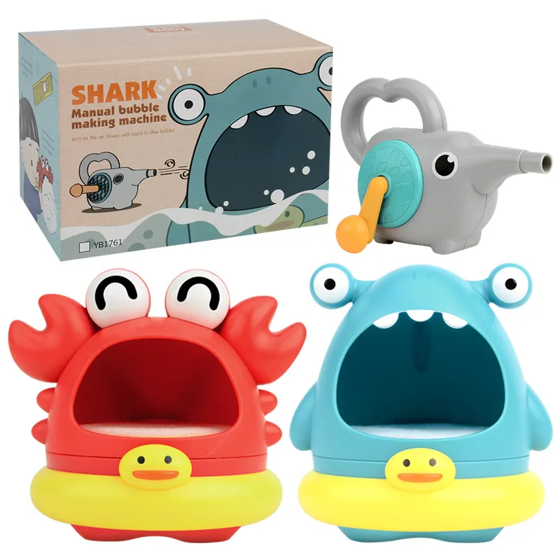 Jouets de bain pour bébé, Machine à bulles pour enfants, souffleur de bulles, jouets pour tout-petits, baignoire, requin, crabe, enfants heureux