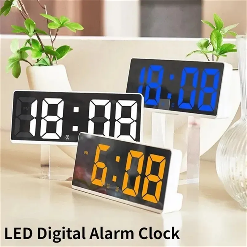 Sveglia Digitale A LED Specchio Ad Attivazione Vocale Doppia Sveglia  Orologio Da Comodino Temperatura Snooze Orologio Elettronico  Visualizzazione Della Data Da 5,26 €