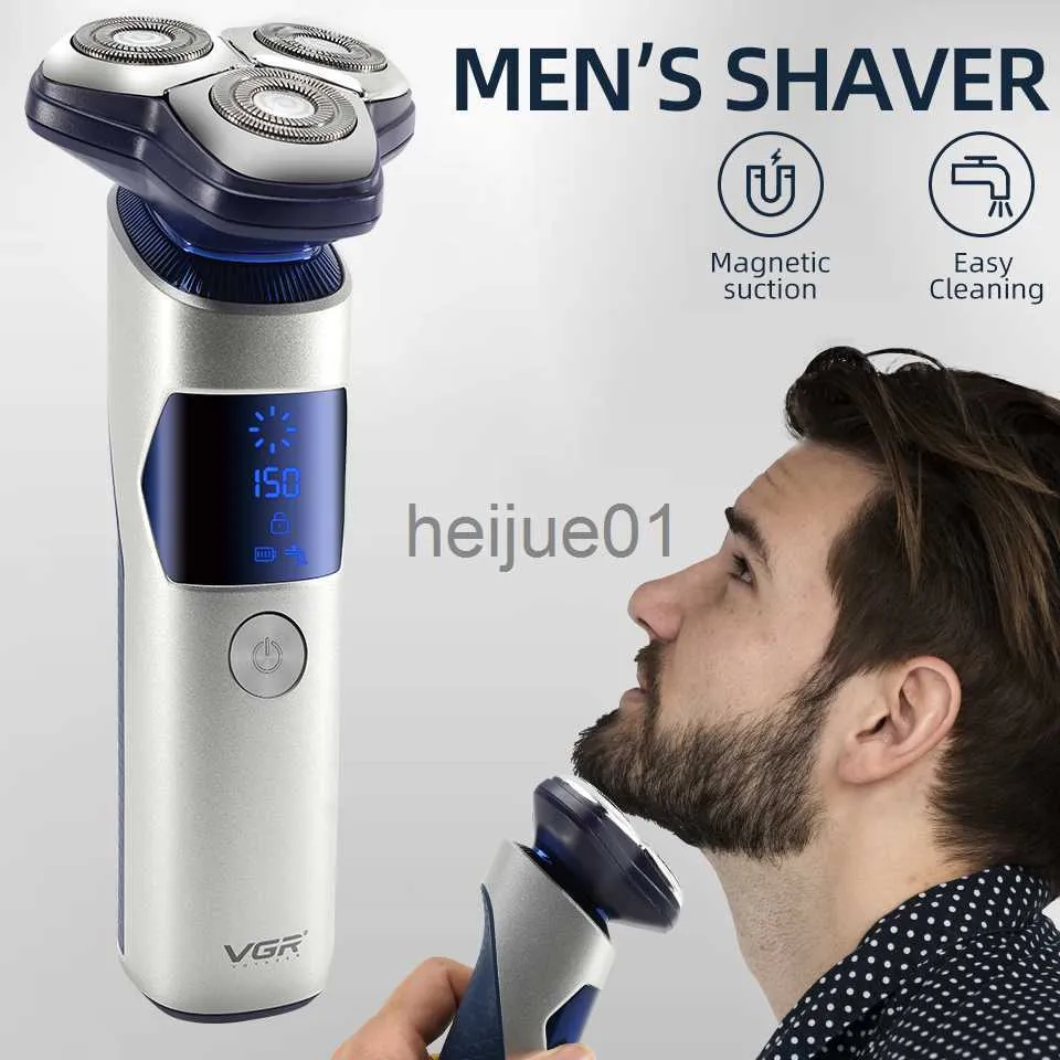 Elektryczne golarki elektryczne golarki suche mokre goleawy iPx7 Wodoodporna broda trimer trimer trime Triple Blade for Men Razor Potężna maszyna x0918