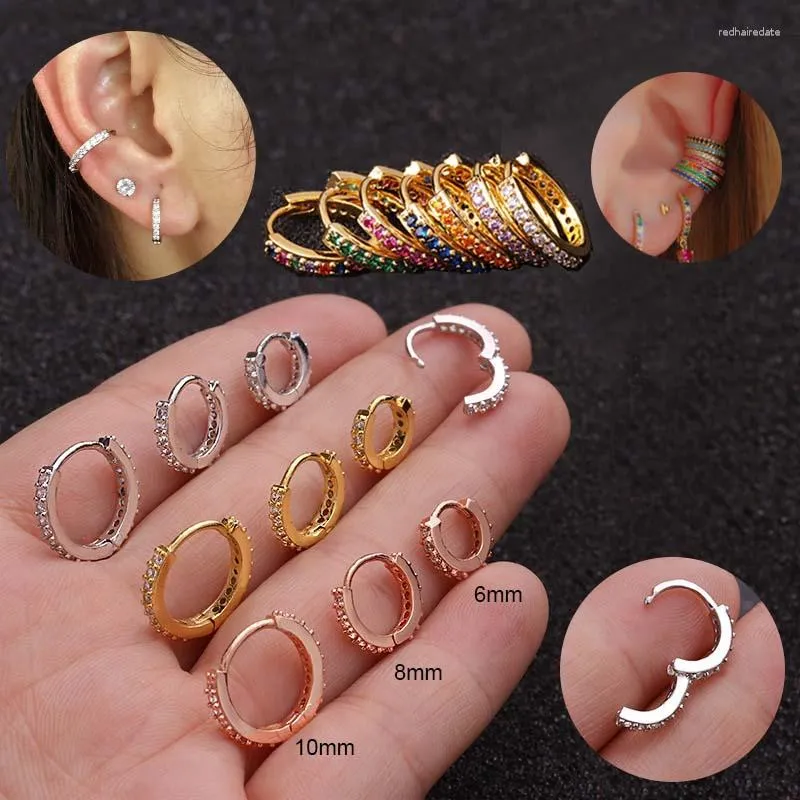 Çember küpeler 1preep bakır küçük kepçeli pinna kabuklu rook tragus lob kulak piercing 6-10mm