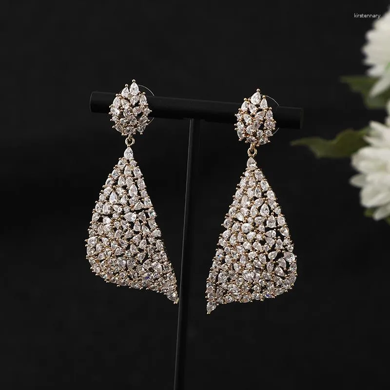 Kolczyki Dangle Luksusowa geometria gniewna dla kobiet przyjęcie weselne Dubai Bridal Jewelry Boucle D'Oreille Femme Prezent A0184