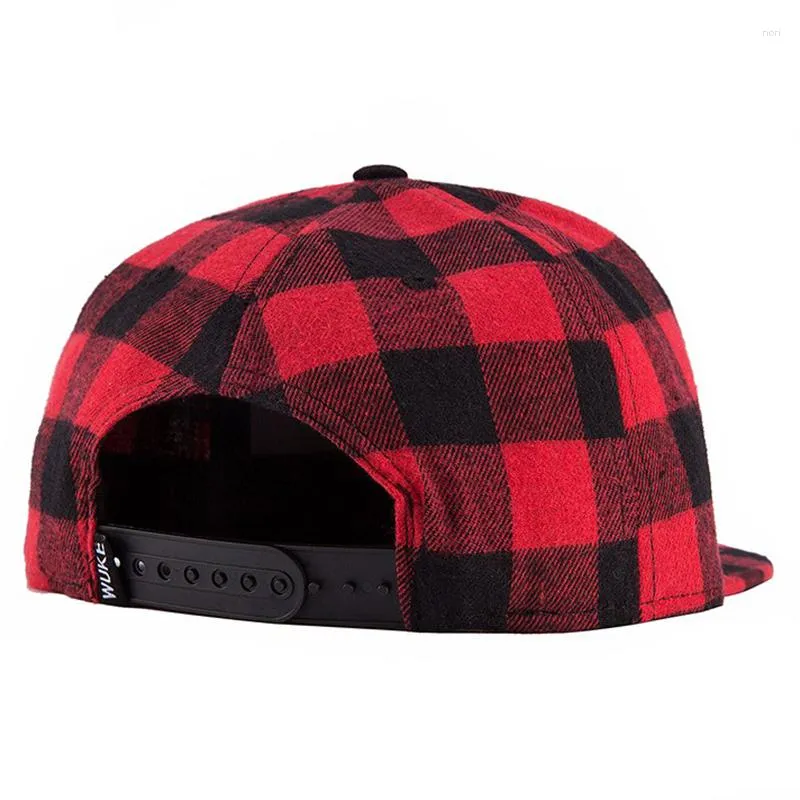 Kulkapslar wuke pläd snapback hip hop cap baseball skateboard män kvinnor basket hiphop storlek 55-60 cm svart röd