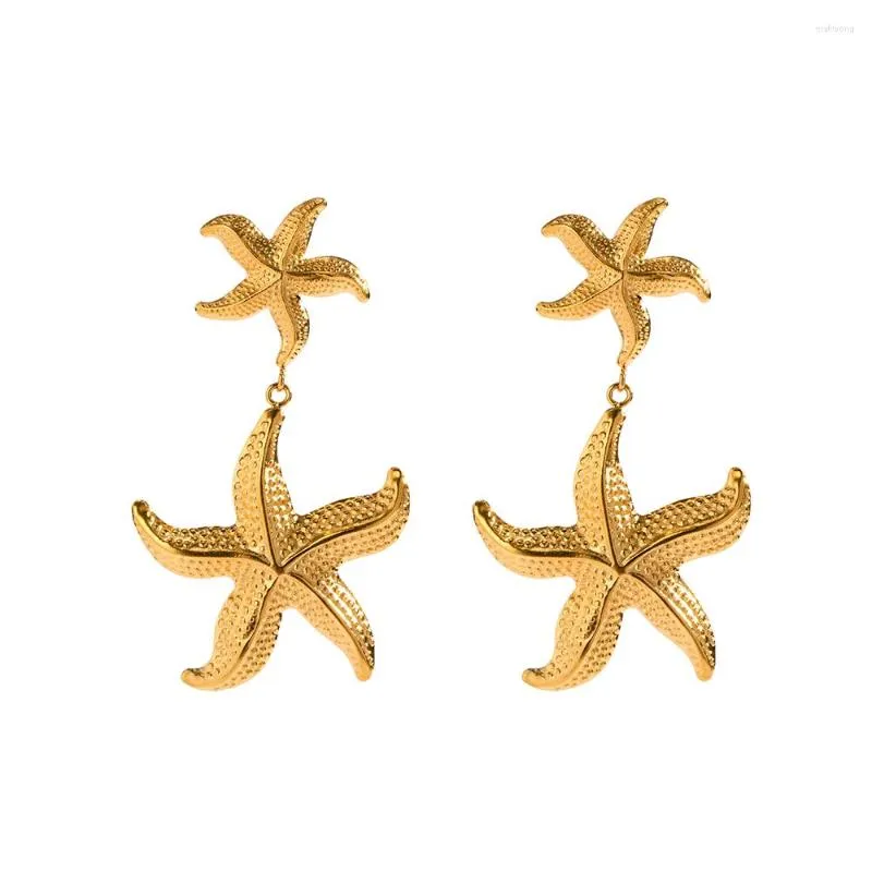 Dangle Earrings Youthway Creative Stainless Steainless Starfishペンダント18kゴールドメッキファッション女性のアクセサリージュエリーギフト