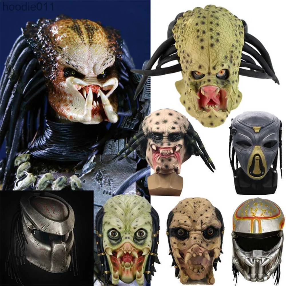 Kostymtillbehör Game Wolf Falconer Tracker Berserker Predator Cosplay Latex Mask Helmet Masker Halloween Masquerade Party Carnival Costume Prop X0803 L230918