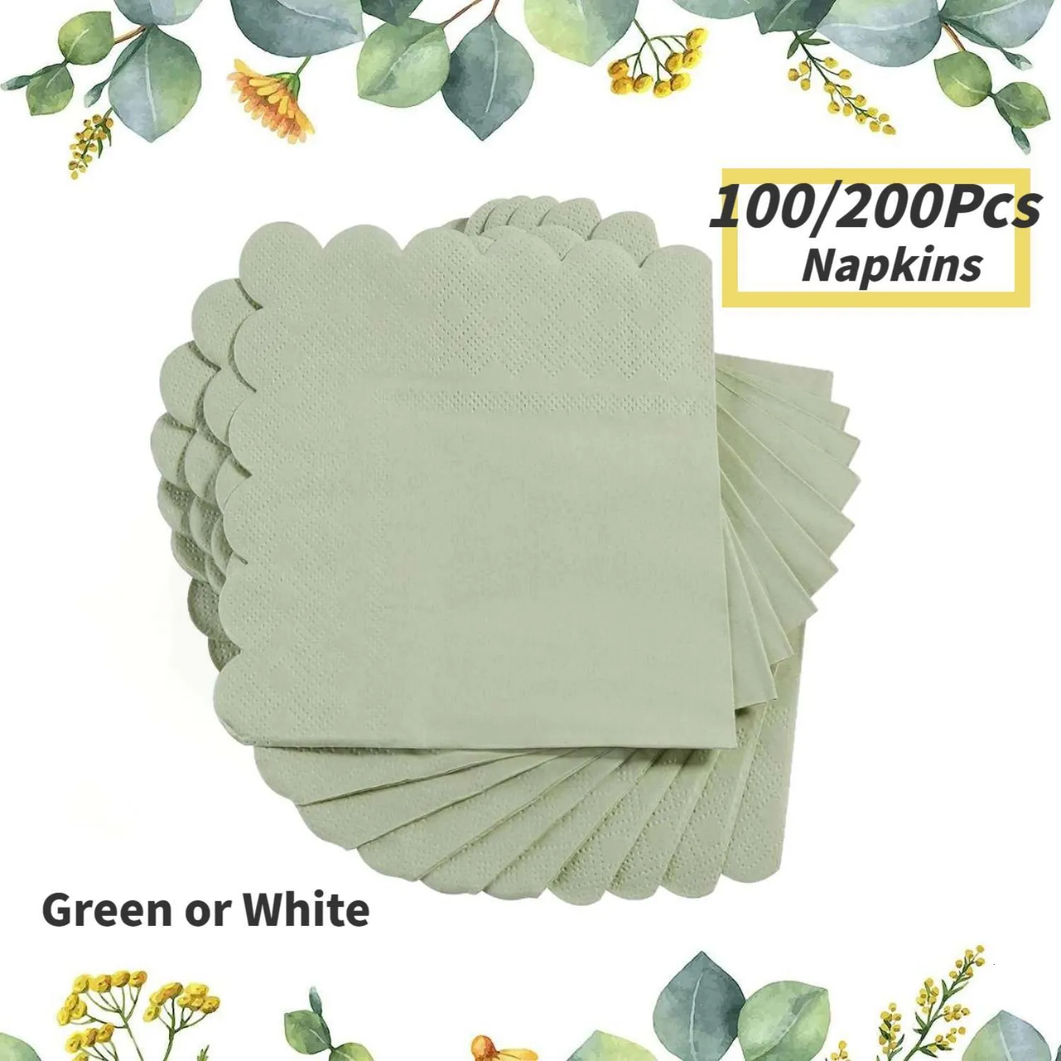 Disposable Dinnerware 200/100pcs Cocktail Napkins Disposable Beverage Napkin Paper Napkins 2 Ply For Dinner Wedding Baby Shower Birthday Party 230918