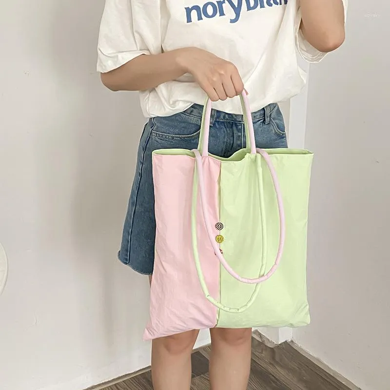 Вечерние сумки Youda Стиль Полиэстеровая ткань Сумка на плечо для женщин Модная двухцветная сумка Большая повседневная вместительная сумка-шопер