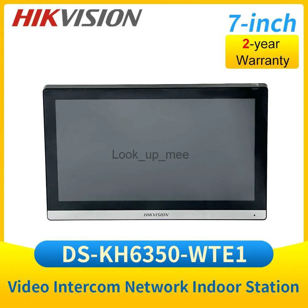 Sonnettes dskh6350wte1 hik vidéo interphone réseau ip station intérieure 7 pouces écran de moniteur déverrouiller la porte via l'application mobile hkd230918