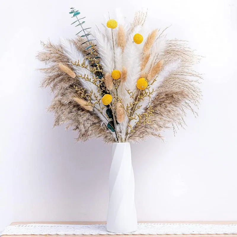 Dekorativa blommor 80st Natural Dried Pampas Grass Bouquet Boho Home Decor Phragmites For Wedding Floral ArrangeMen