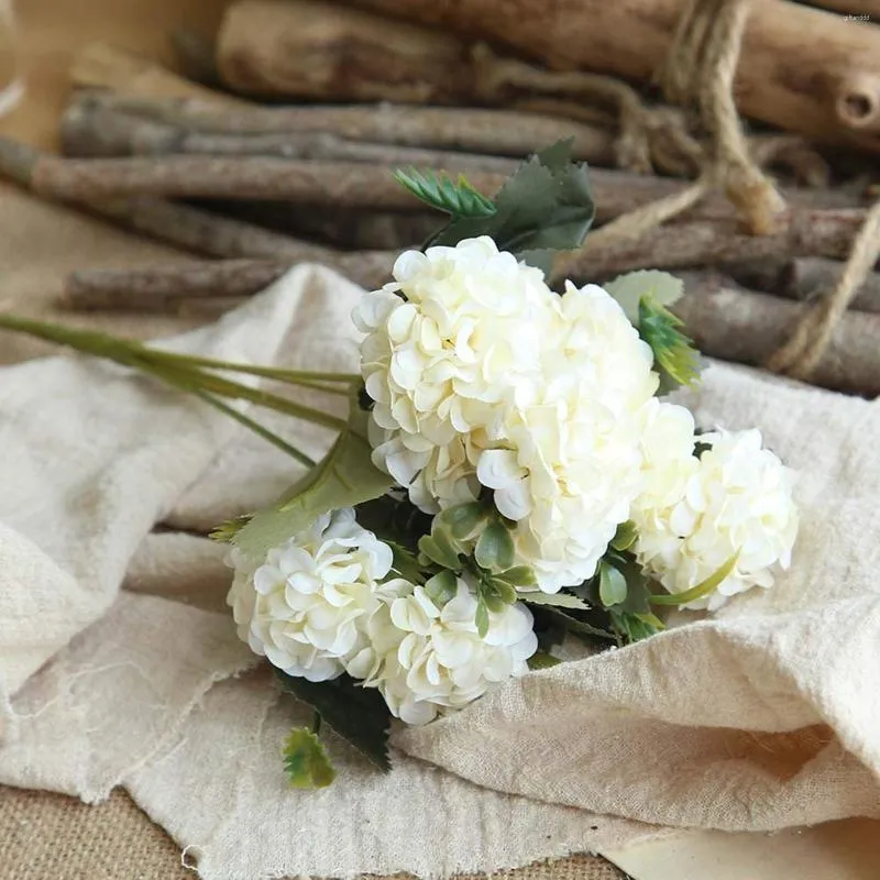 Flores decorativas 3pc decorações de casamento mini buquê de crisântemo vaso de flor de seda real com artificial